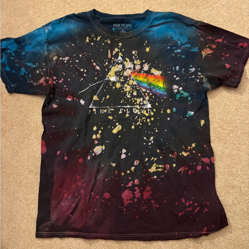 Rainbow Tie Dye Pink Floyd Graphic Tee